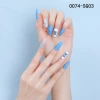 30 pieces of wearable nail art patches, medium and long trapezoidal false nail patches, scallion powder large sequins, neutral packaging, ready-made nails details Picture